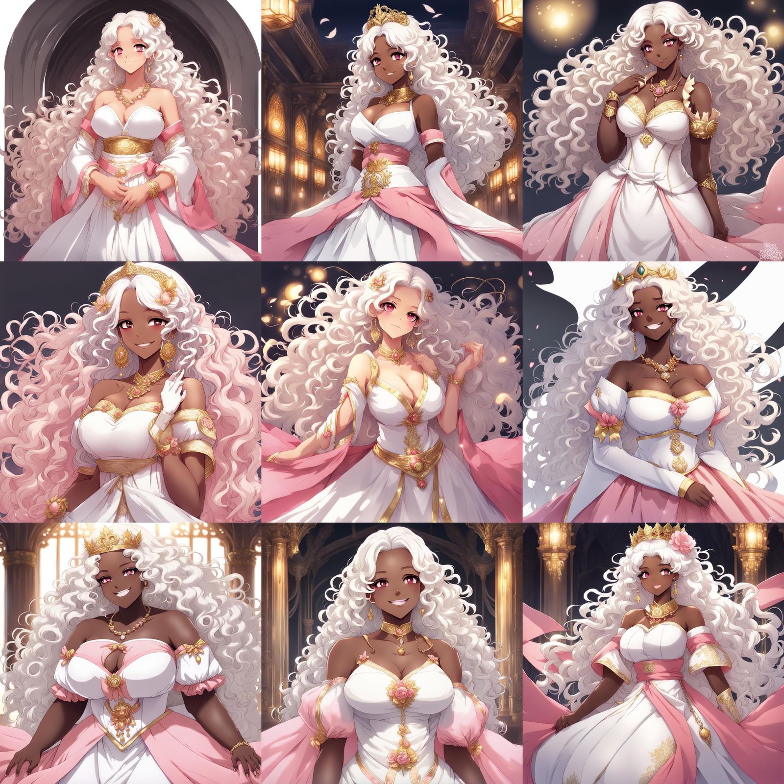 Smiling Plus-Size Woman in Anime Art Style