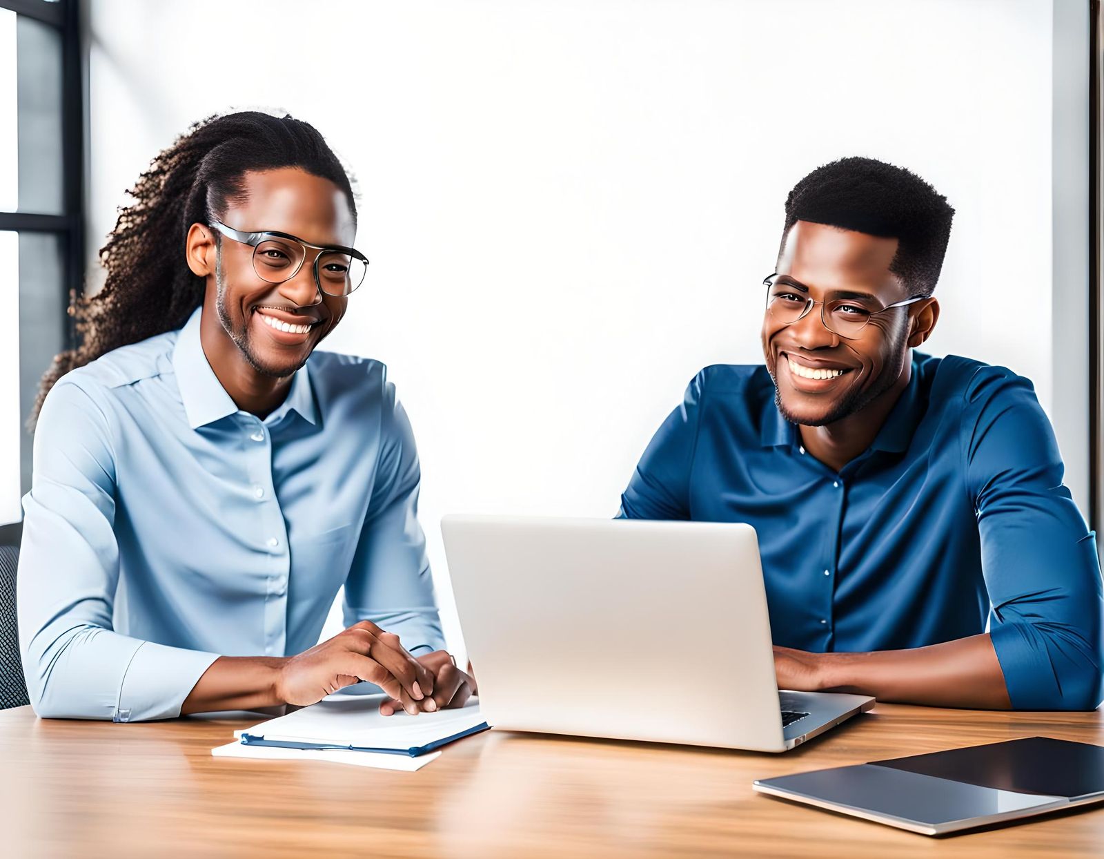 Smiling Employee Explaining Workplace Etiquette and Rules