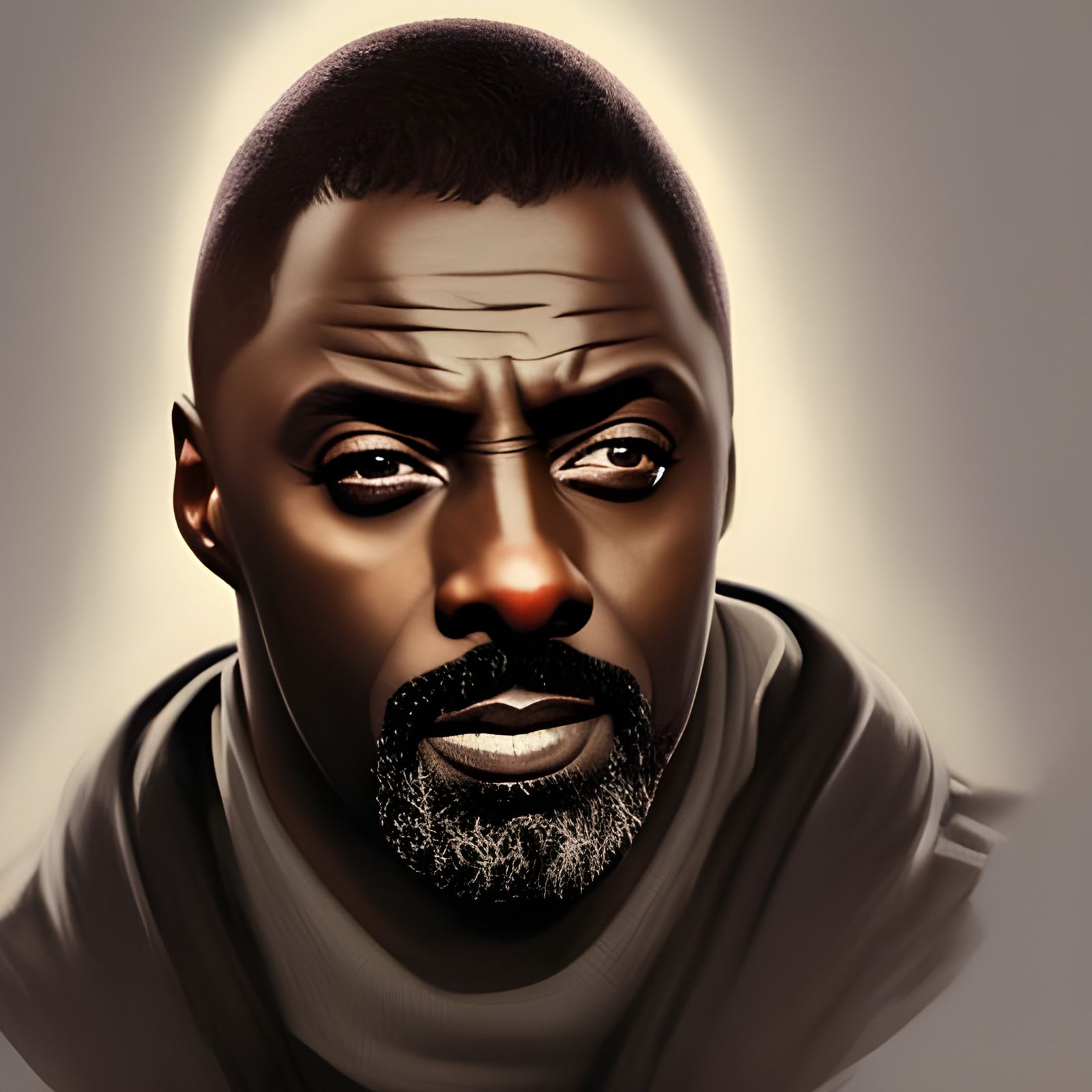 Idris Elba Portrait in Art Nouveau Style