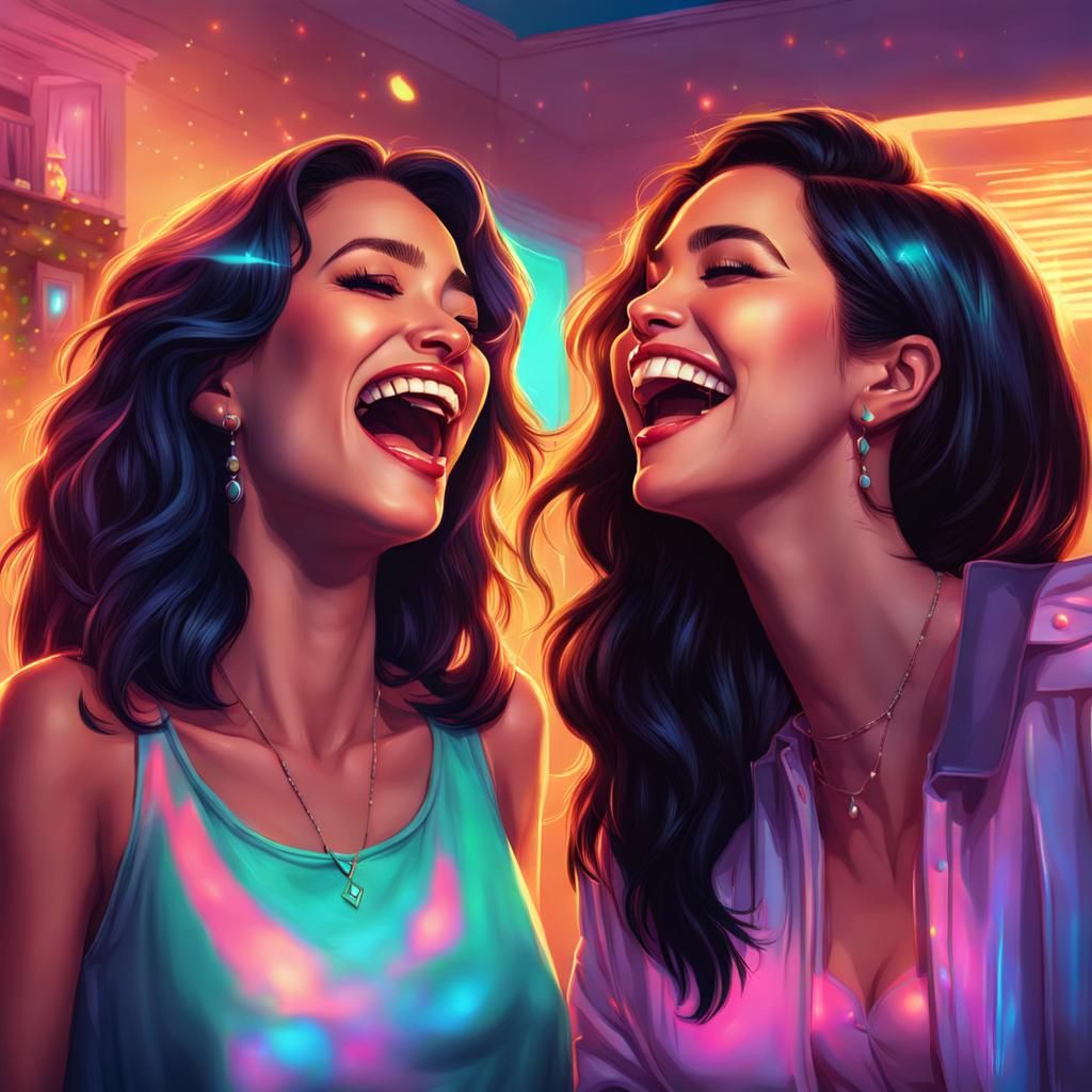 Radiant Women Laughing at House Party
