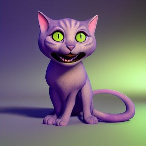 Creepy Cat: 3D Digital Art in Pixar Style