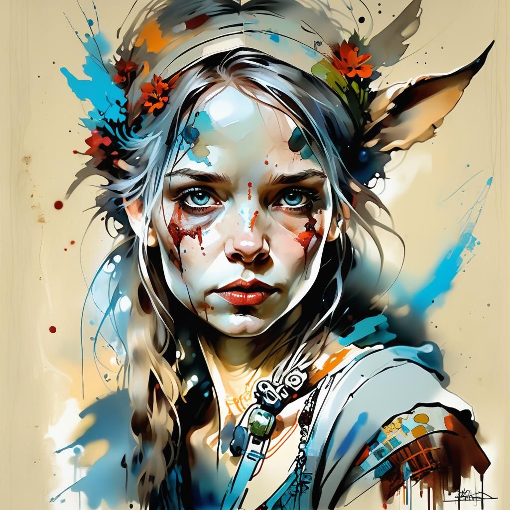 portrait of a woman in the style of   Jean Baptiste Monge, C...