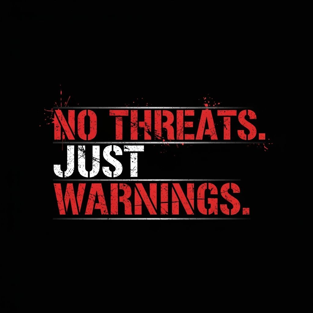 Streetwear Design: 'NO THREATS. JUST WARNINGS.'