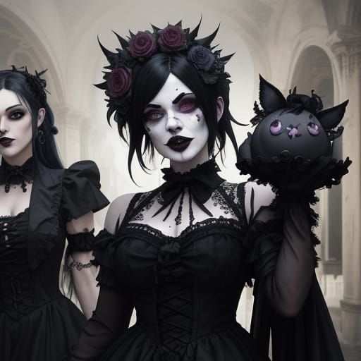Goths Embracing Joyful Absurdity in Unexpected Light