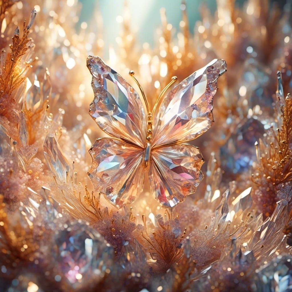 In a crystal realm where sunshine floods the landscape, a vi...