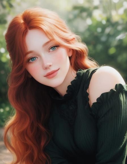 Redhead Portrait in Oil Painting Style