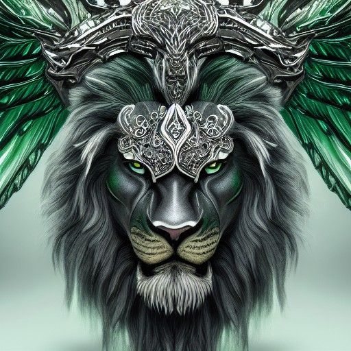 Armored Winged Lion: Fantasy Digital Painting