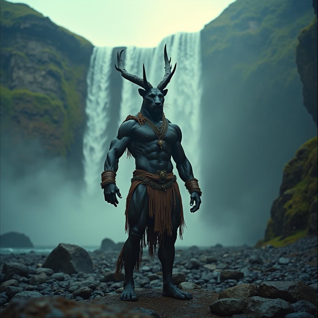 Panther Centaur in Primordial Landscape on 35mm Film