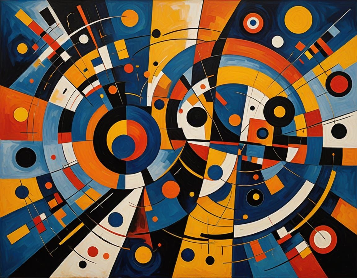Abstract Composition Evokes Mystery in Kandinsky Style