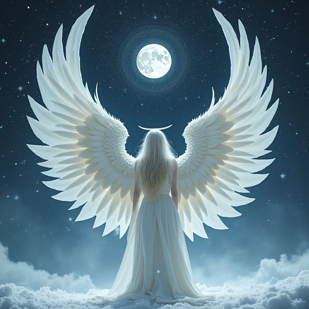 Angel of Balance in Angular Porcelain Wings