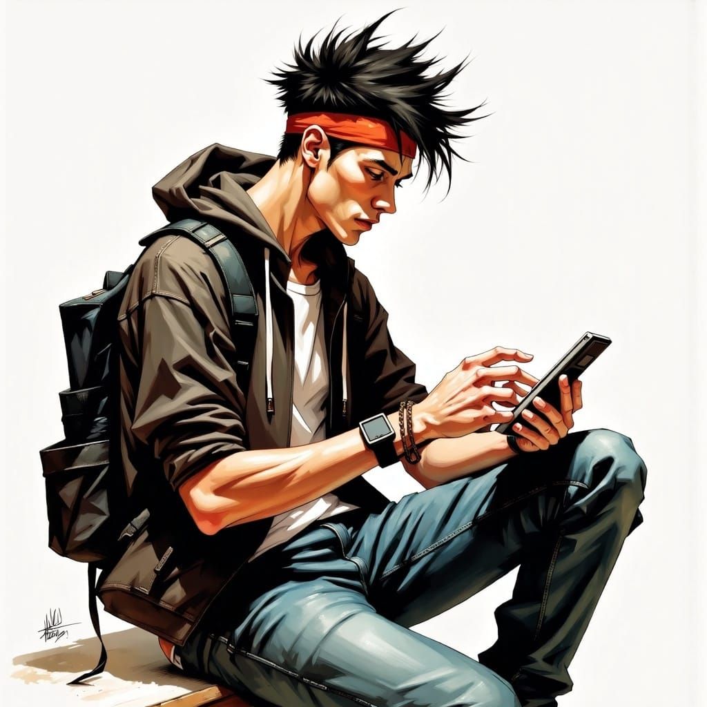 Teenager with iPod: A Nostalgic Portrait