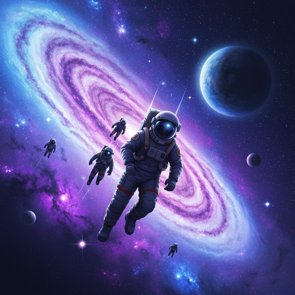 Hedgehog Astronauts Navigate Starry Galaxy