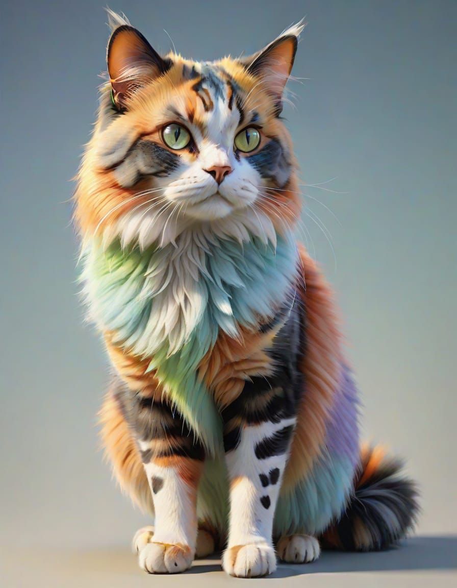 Hyper-Realistic Catgirl Portrait in Warm, Golden Light