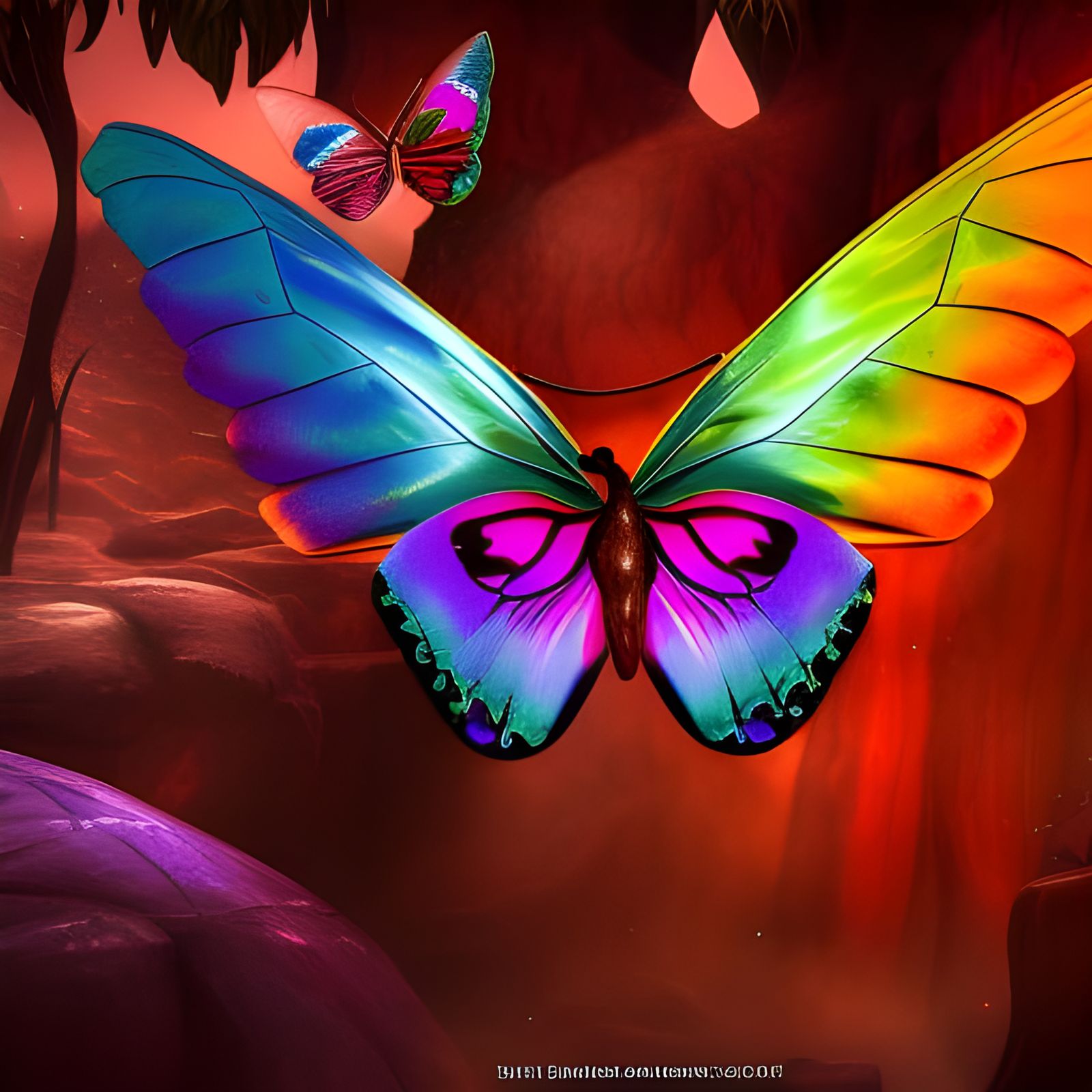 Rainbow Tongue Butterfly Elf Fantasy Art