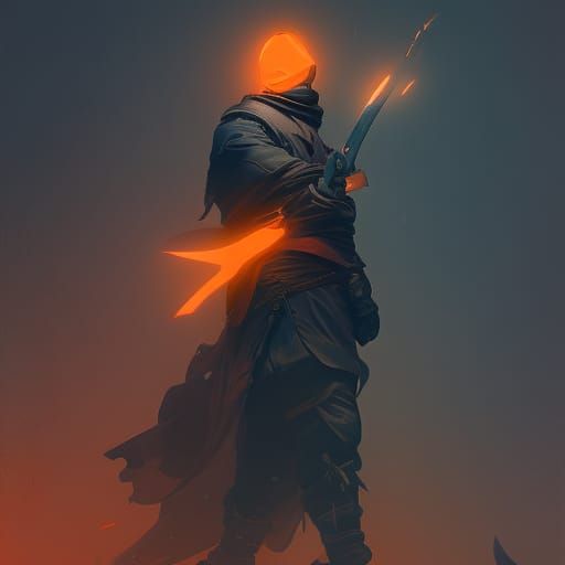 Hyperdetailed Black Ninja Concept Art in 8k