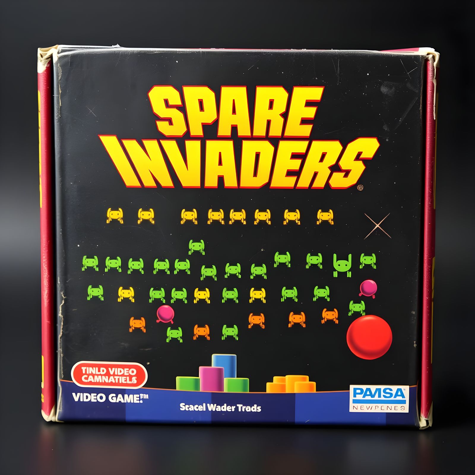 Retro Space Invaders Game Box in 3D