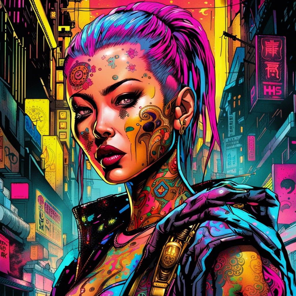 Cyberpunk Assassin Supermodel Concept Art