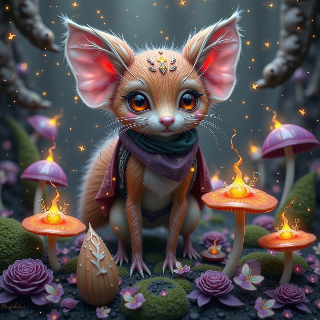 Mouse Rides Fox in Dreamy Fae Forest