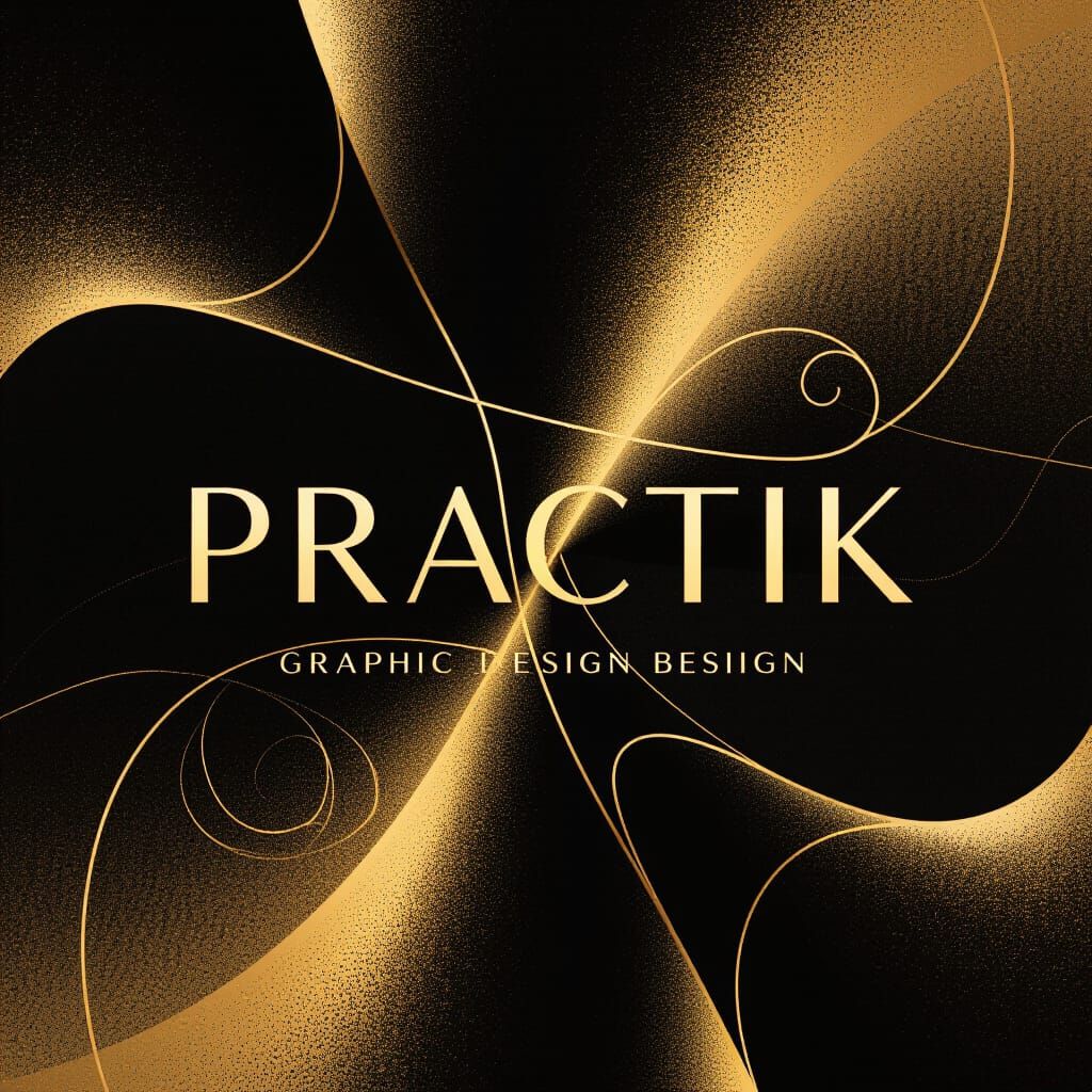 Practik Logo: Luxurious Black and Gold Line Art
