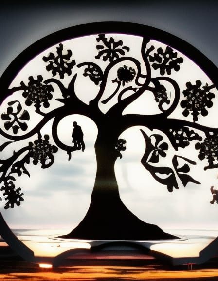 Mechanical Tree of Life in Maximalist Style