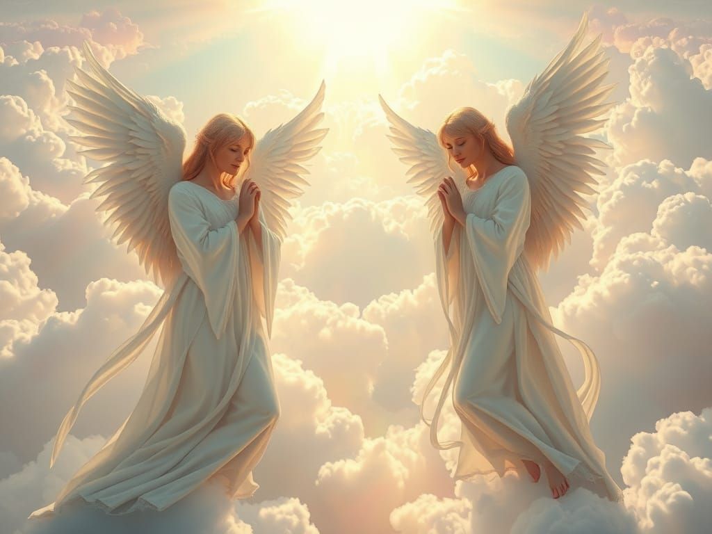 Angels in Elysian Paradise with Heavenly Colors