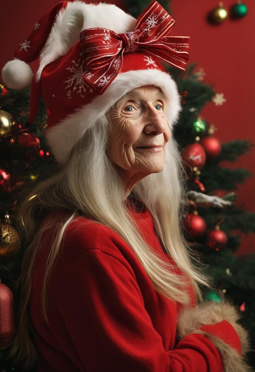 Jolly Santa Couple in Festive Atmosphere