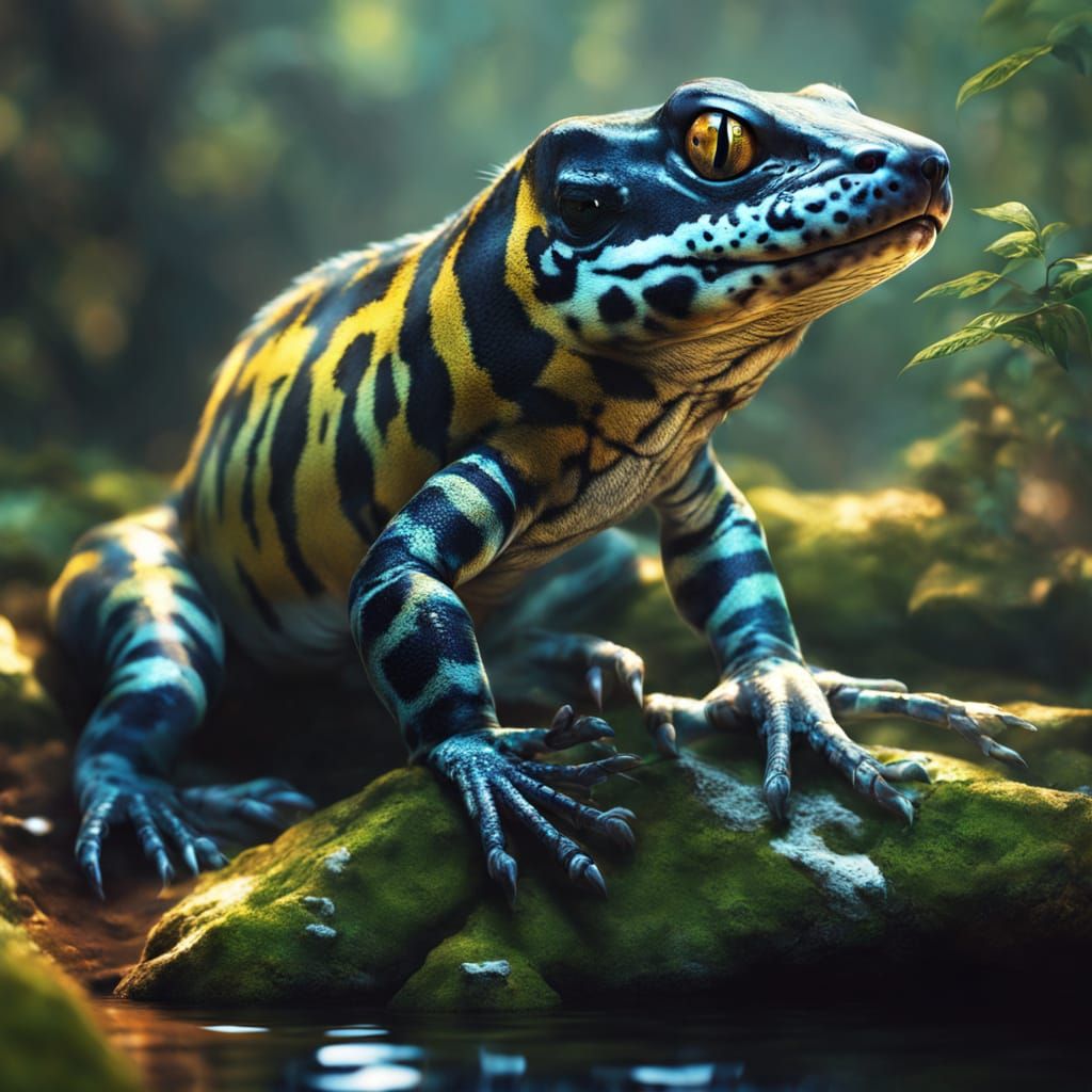 Hyperrealistic Tiger Salamander Concept Art