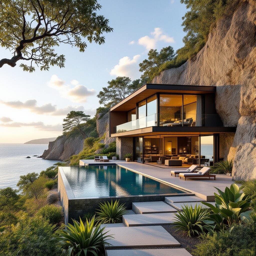 Cliffside Villa with Infinity Pool