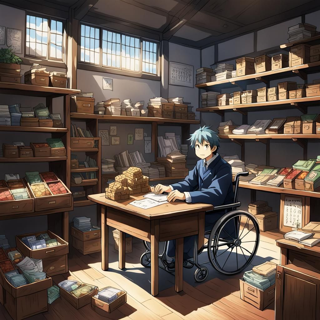 Hall for People with Disabilities in Anime Style