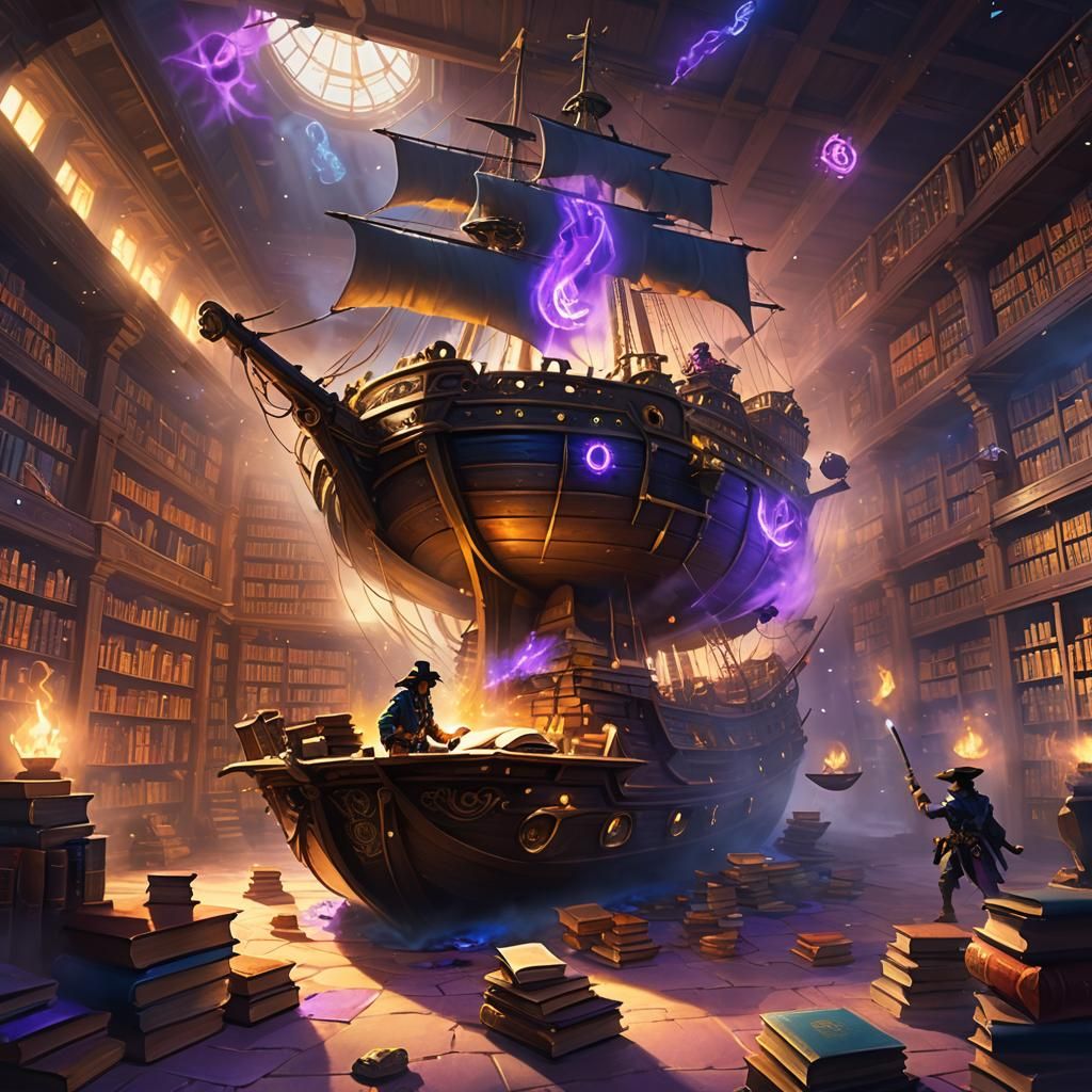 Pirate Ship vs UFO Book Battle: Concept Art