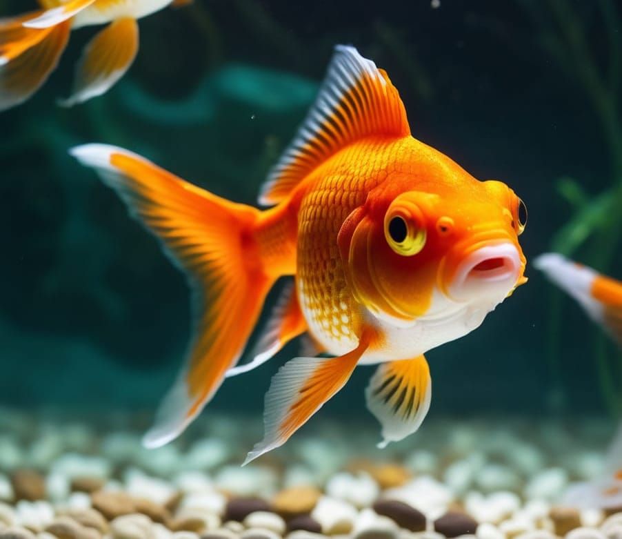Vibrant Goldfish in Close-Up