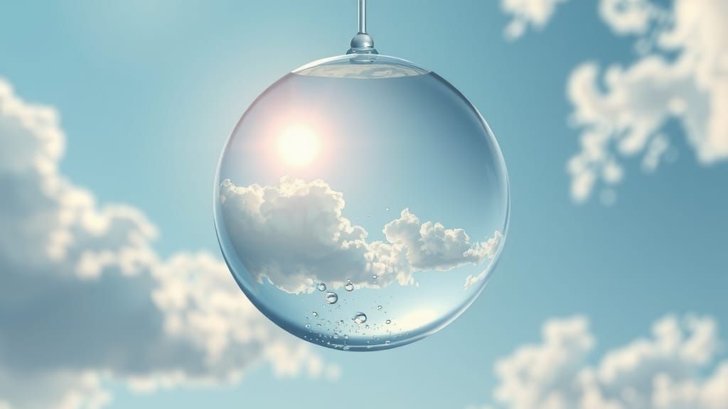 Glass Globe Enclosing Sky, Digital Illustration