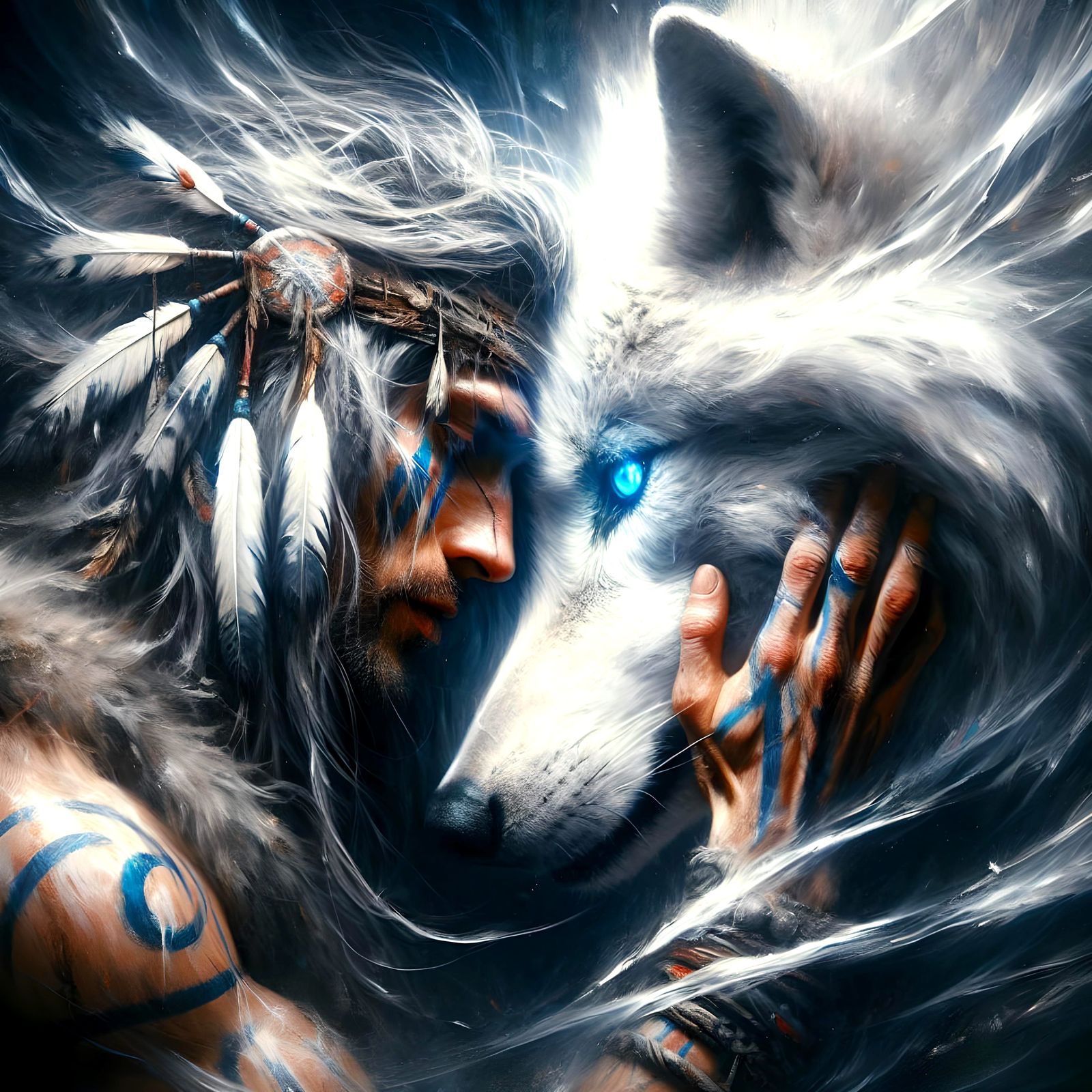 Warrior and Wolf: A Mystical Connection