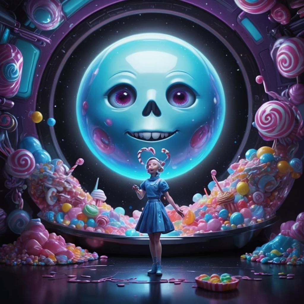 Sci-Fi Movie Scene in Candy Art Style