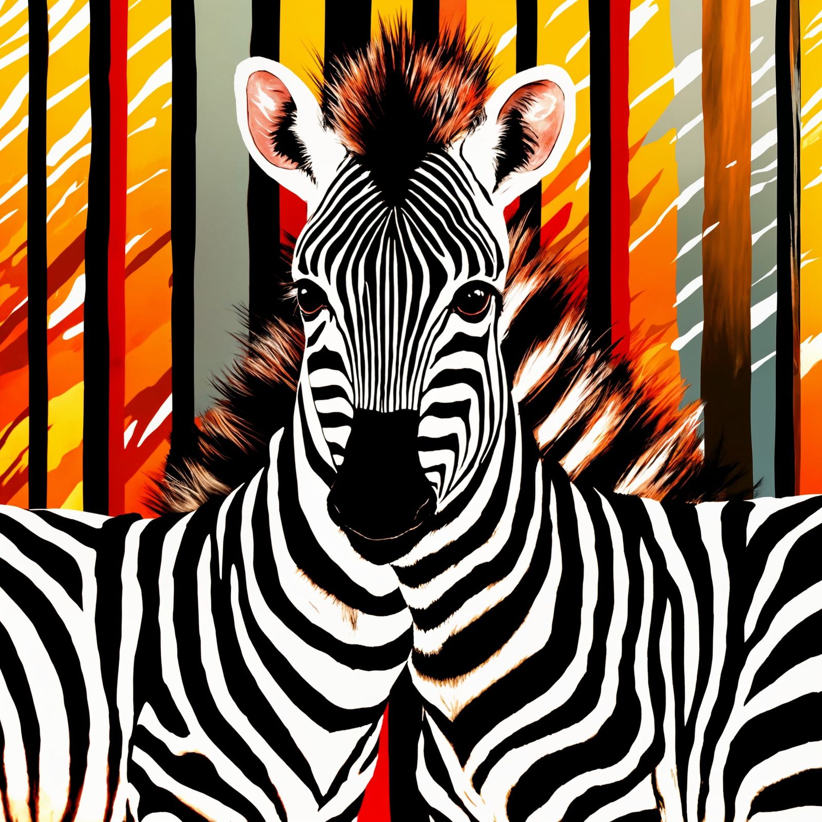 Cute Red and Black Zebra