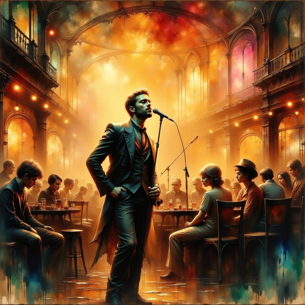 Lively Scene in Colored Ink Wash Painting