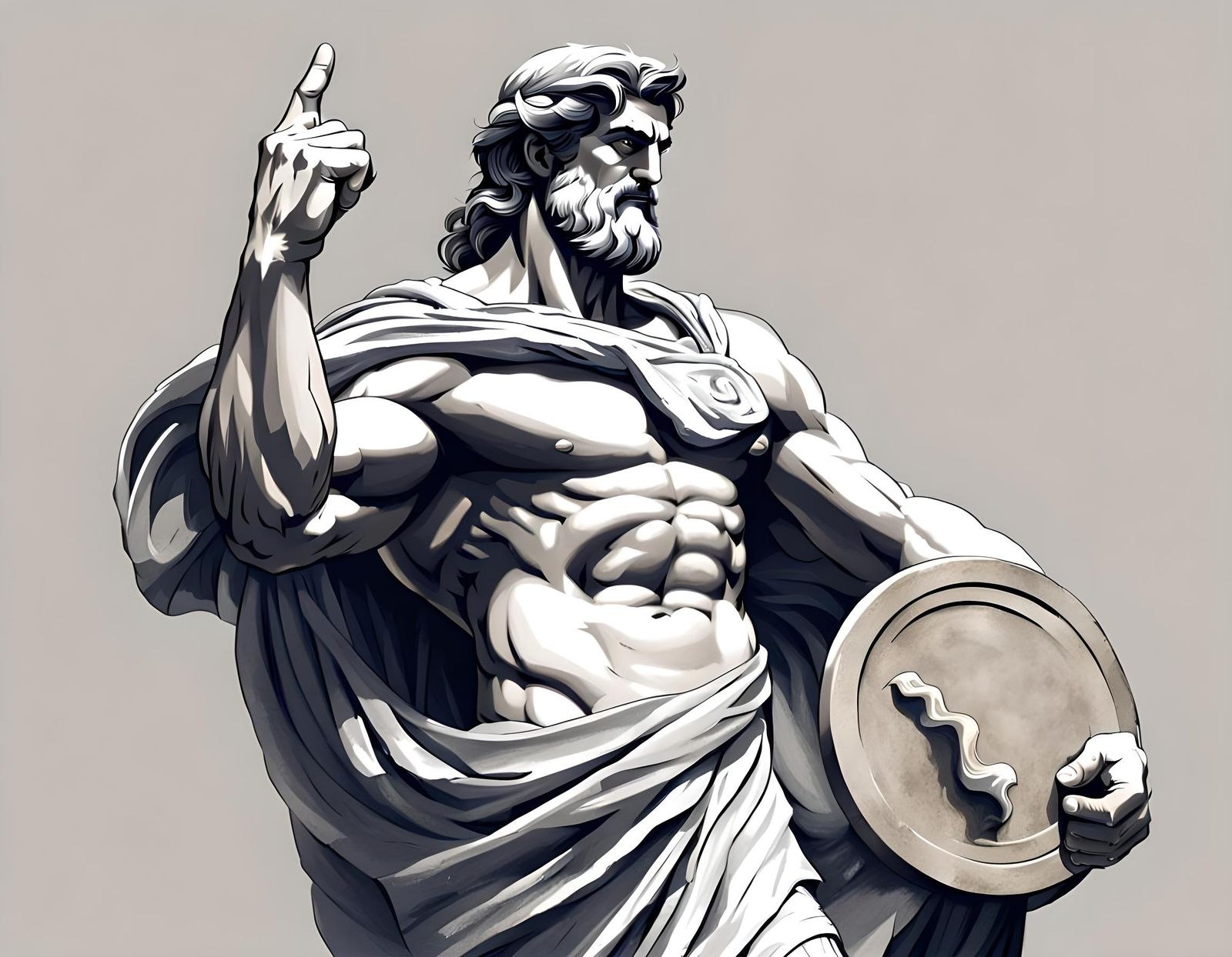 Marble Statue of a Wise Greek God