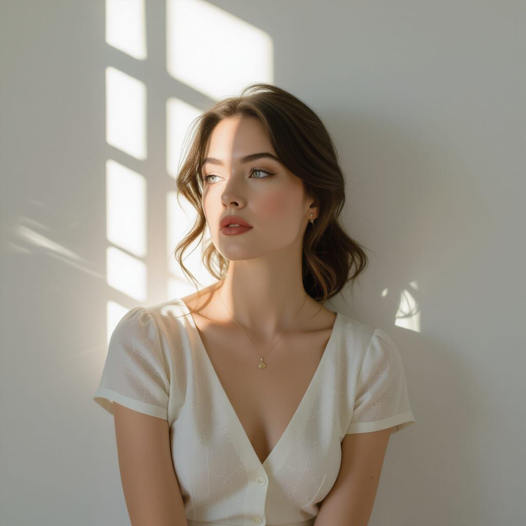 Melancholic Woman in Dramatic Lighting