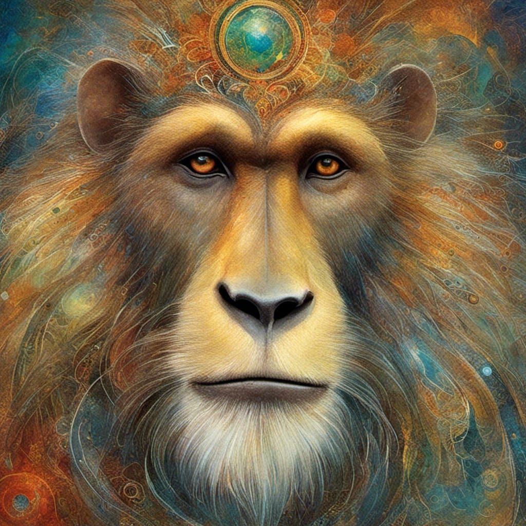 <lora:Peppermint Snow:1.0> A baboon. <lora:ArchetypalImagery...