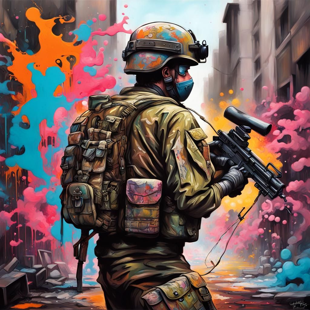 Graffiti Art of Modern Warfare in Splash Style