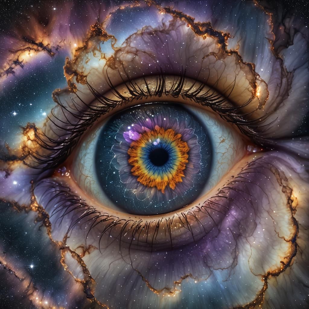 Milky Way Mirrored in an Eye: Macro Photography