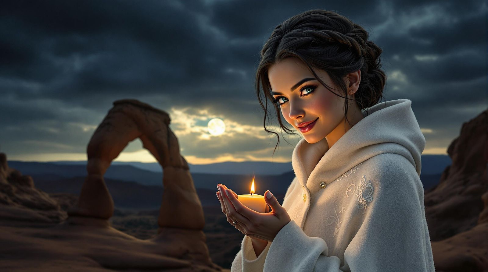 Slovak Woman Under Delicate Arch