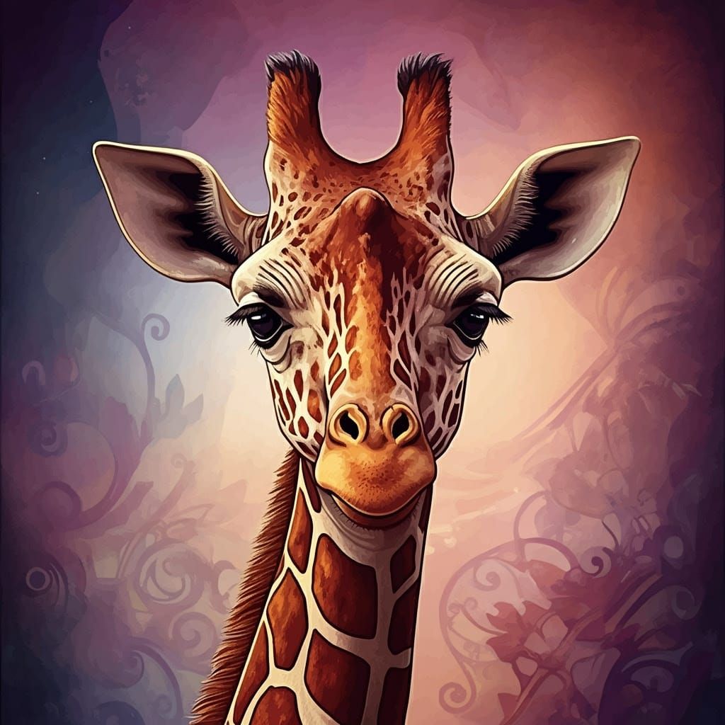 Whimsical Giraffe in Escher-Inspired Dreamscapes