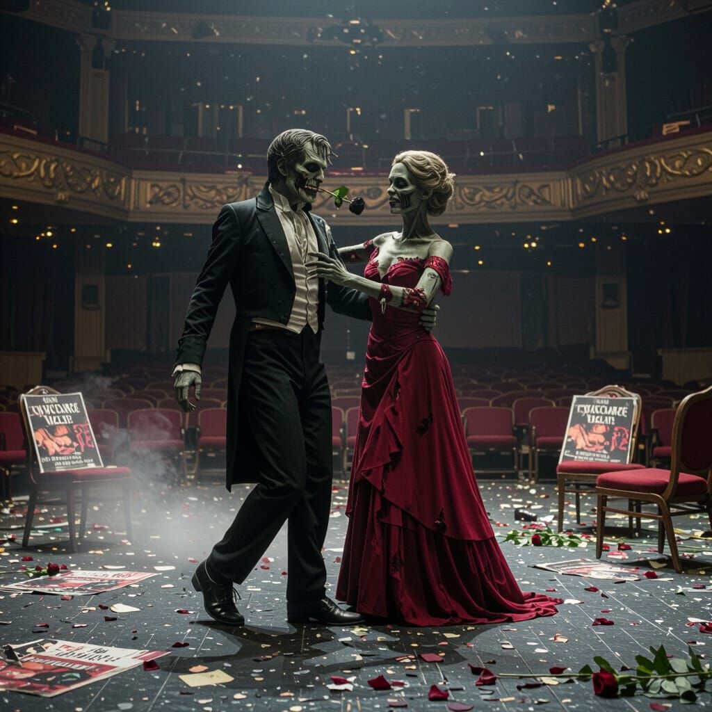 Zombie Dancers Waltz in Ruined Theater