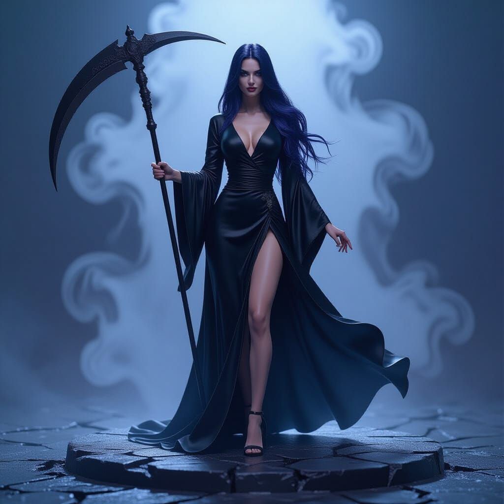 Sensual Angel of Death in Dark Aura
