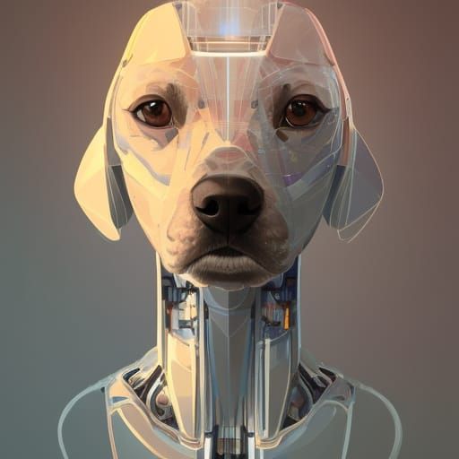 Hyperdetailed Robot Dog Portrait in Unreal Engine 5