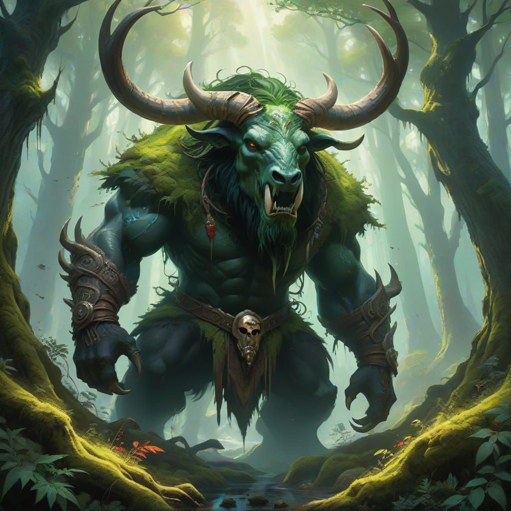 Primordial Forest Beast in Mottled Red Skin