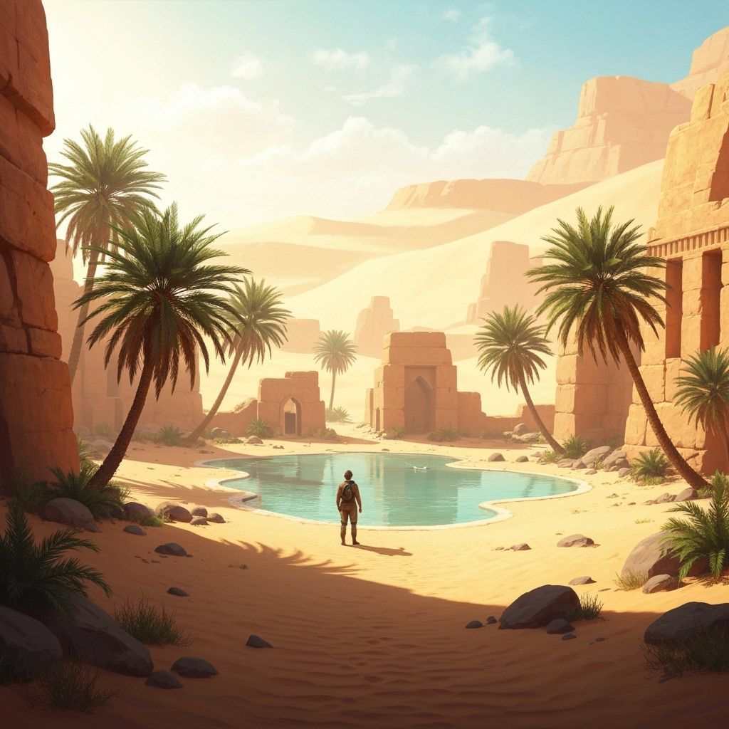 Explorer Discovers Desert Oasis with Ancient Ruins