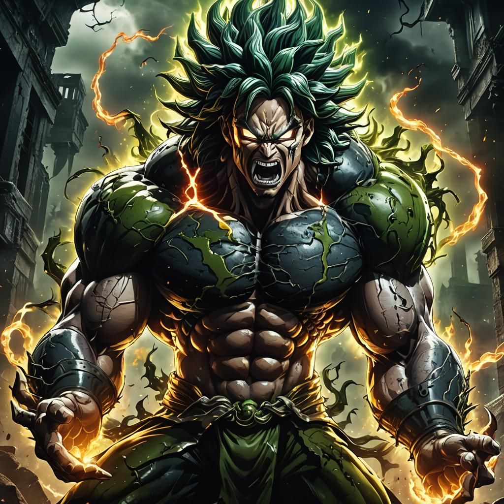 Broly Venom Symbiote Fusion in Digital Art
