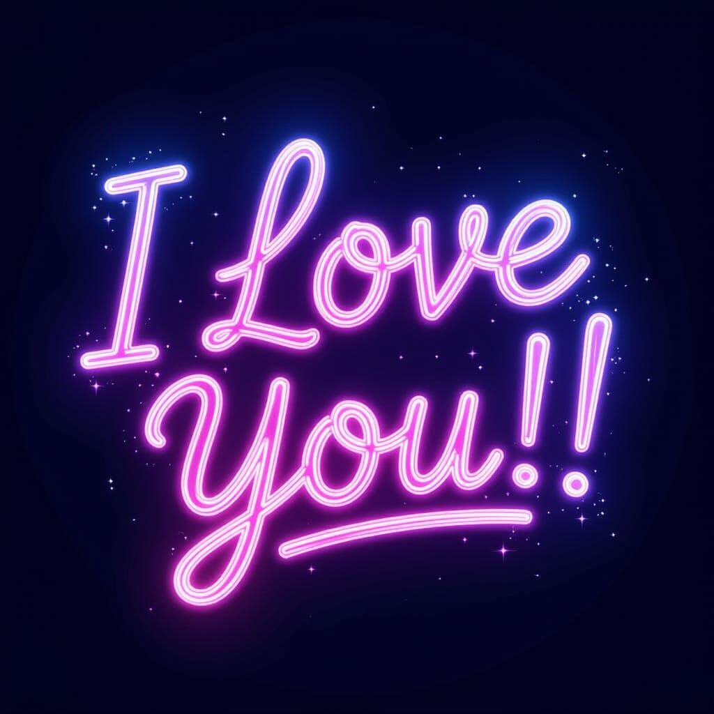 Bioluminescent "I LOVE YOU!" Shimmering with Ethereal Light